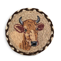 Hand Stenciled Wicker Mat 7 Inch
