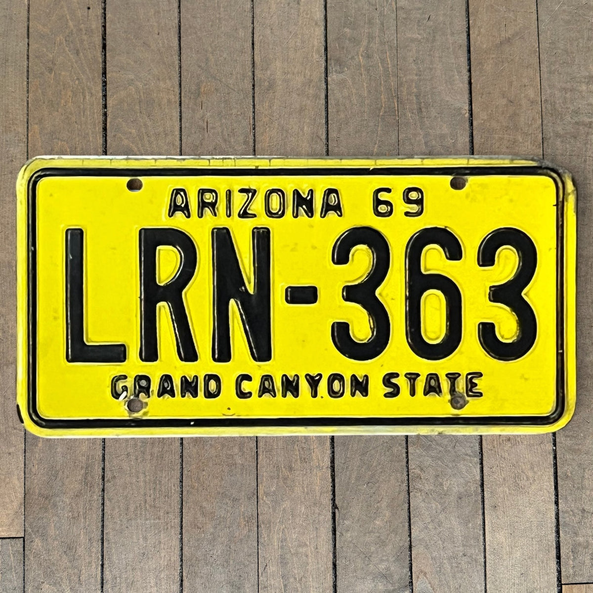 Arizona License Plate- Yellow