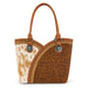 Montana West Tooled & Cowhide Whipstitch Tote Bag