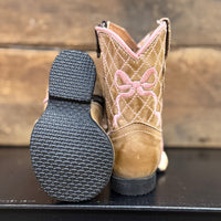Infant Sand Boots Featuring Pink Bow Embroidery