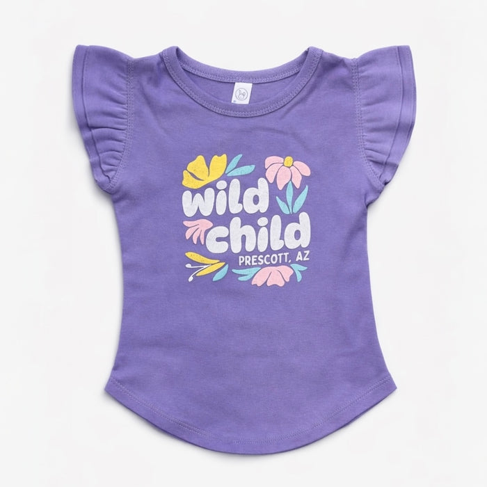 Wild Child Floral Ruffle Sleeve T-Shirt