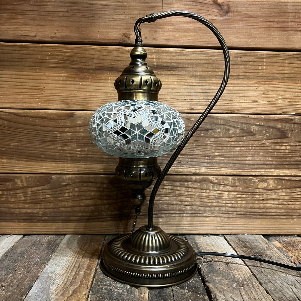 Handmade Half a Heart Turkish Lamps - White