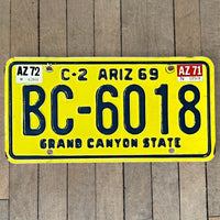 Arizona License Plate- Yellow