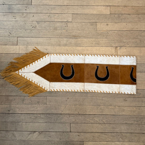 Medium Cowhide Table Runner - Horseshoe