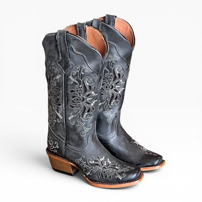 Tanner Mark Medina Women’s Grey with Black Shimmer Butterfly Inlay