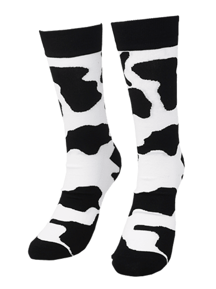 Cow Pattern Lone Rock Knit Socks