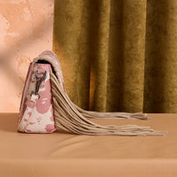 Wrangler Cow Print Fringe Crossbody Bag