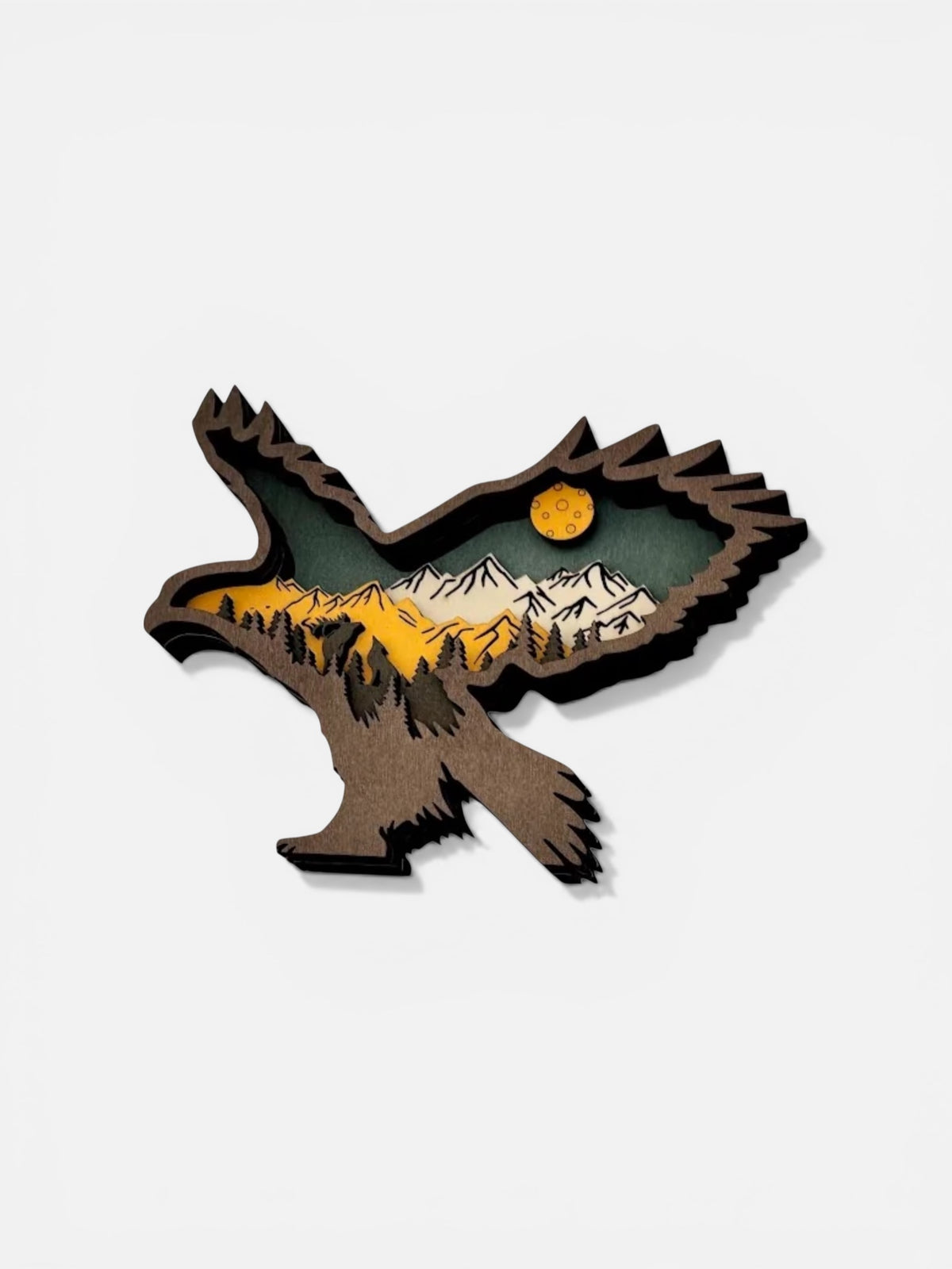 Medium Eagle Layered Wood Art