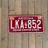 Arizona License Plate- Red