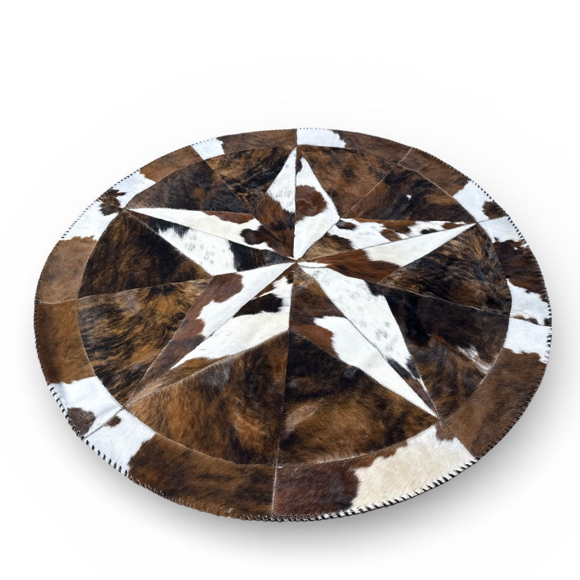 Genuine Cowhide Star Round Rug 2 – 5 ft
