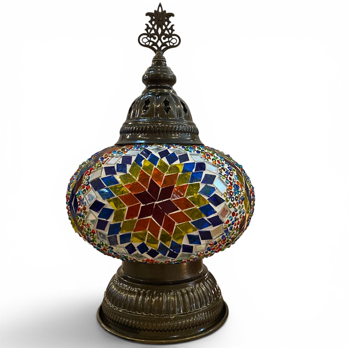 7” Turkish Table Lamp Multicolored
