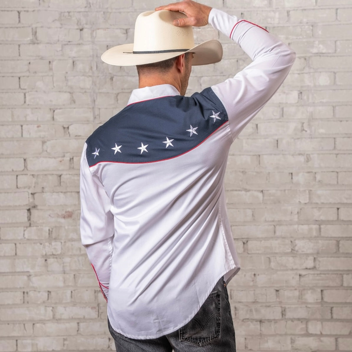 Men's Rockmount American Flag Embroidered Western Shirt