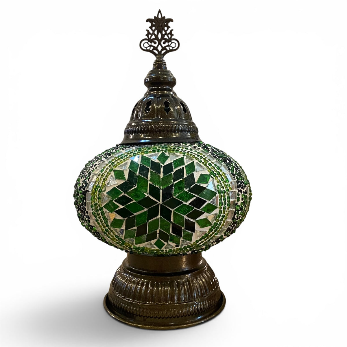 7” Turkish Table Lamp Green