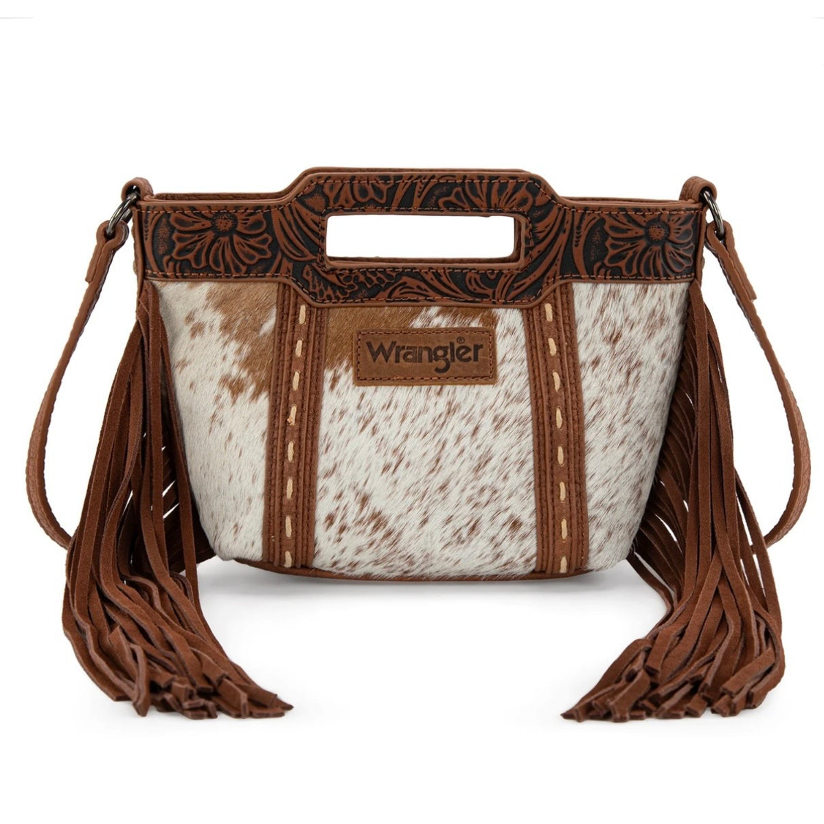 Genuine Cowhide Top Handle Fringe Crossbody