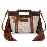 Genuine Cowhide Top Handle Fringe Crossbody