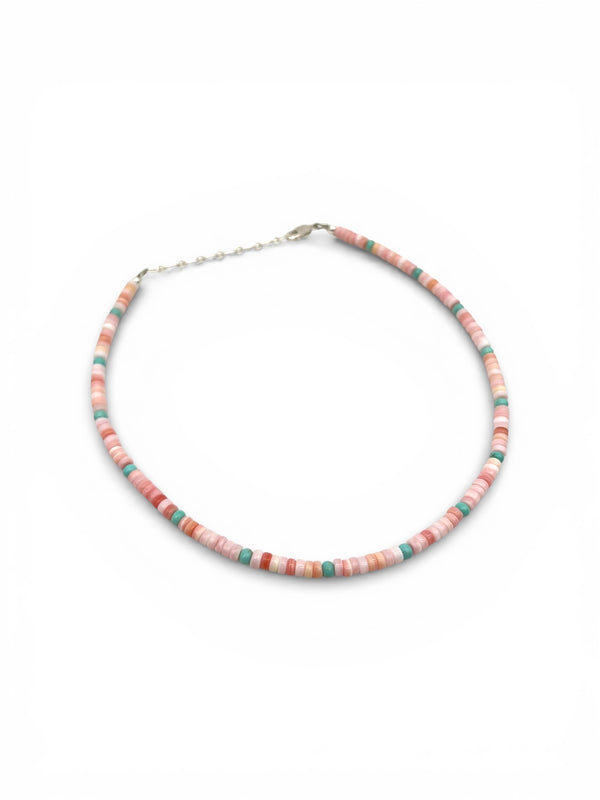 Pink Conch With Turquoise Choker