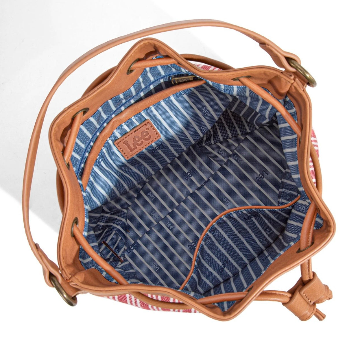 LEE Stripe Drawstring Bucket Bag