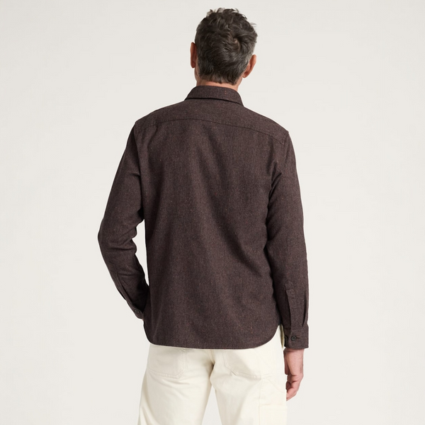 MEN'S PENDLETON BURNSIDE COTTON FLANNEL SHIRT-BROWN HEATHER