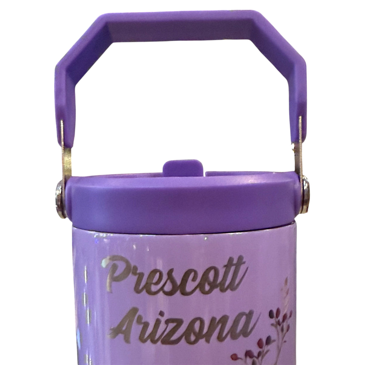 Stainless Steel Floral Top Handle Tumbler 30oz.