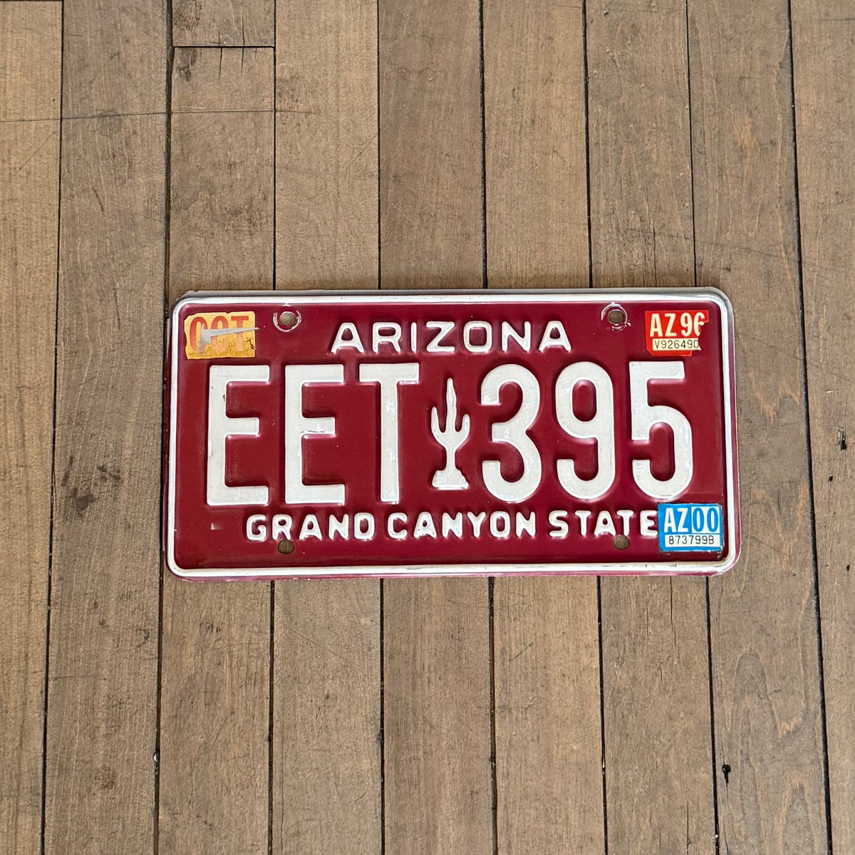 Arizona License Plate- Red