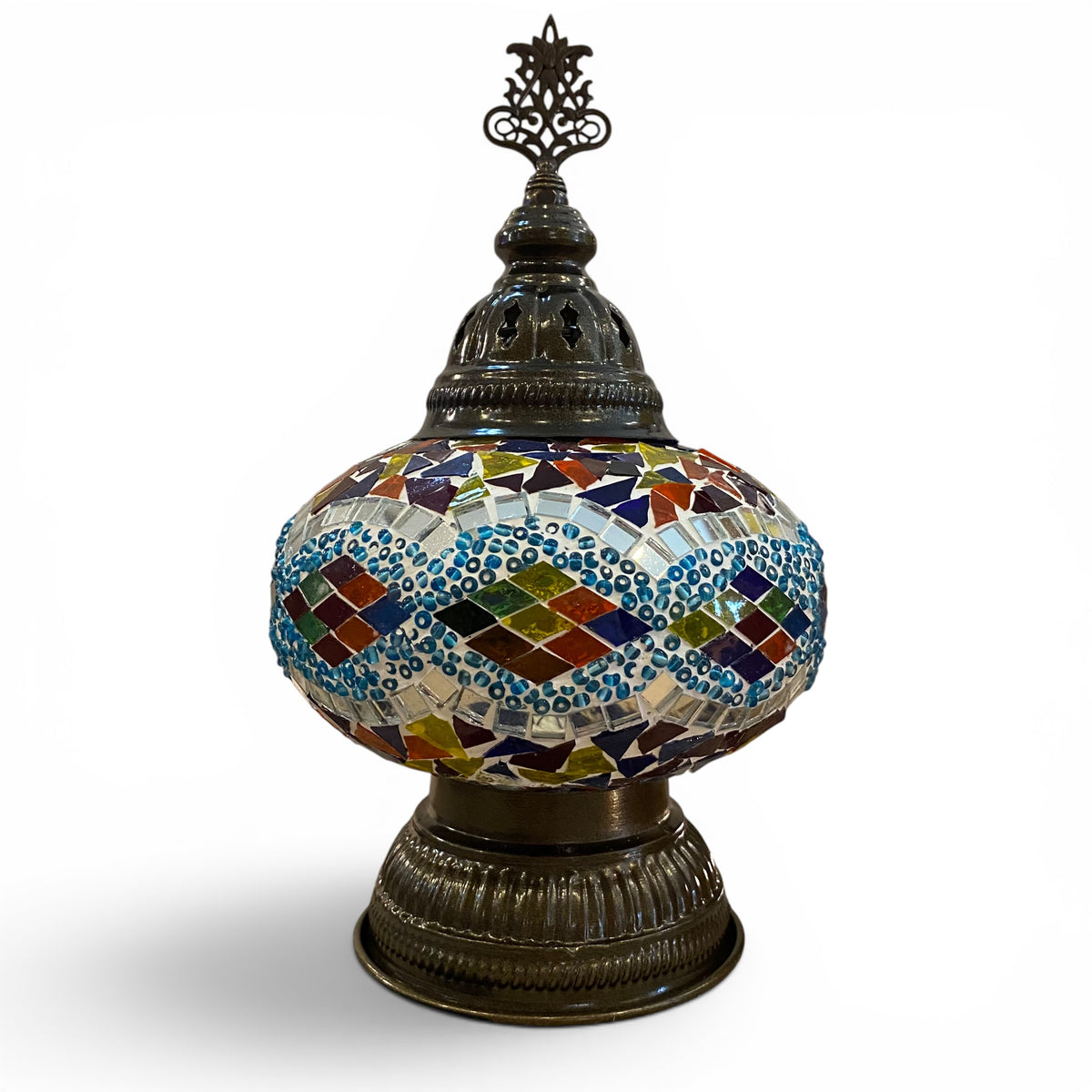 7” Turkish Table Lamp Multicolored