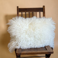 Tibetan Lamb Fur Pillow - White