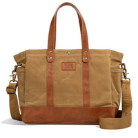 LEE Khaki Waxed Canvas Tote Crossbody Bag