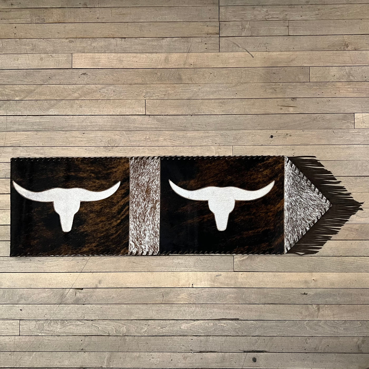 Large Cowhide Table Runner - Longhorn