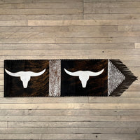 Large Cowhide Table Runner - Longhorn