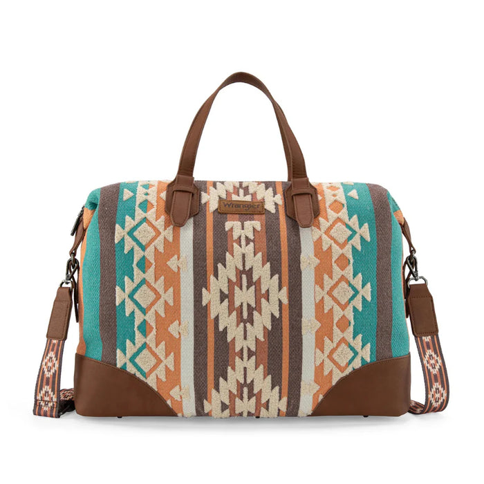 Wrangler Sherpa Aztec Canvas Duffel Bag