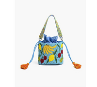 Lush Fruits Beaded Bucket Bag
