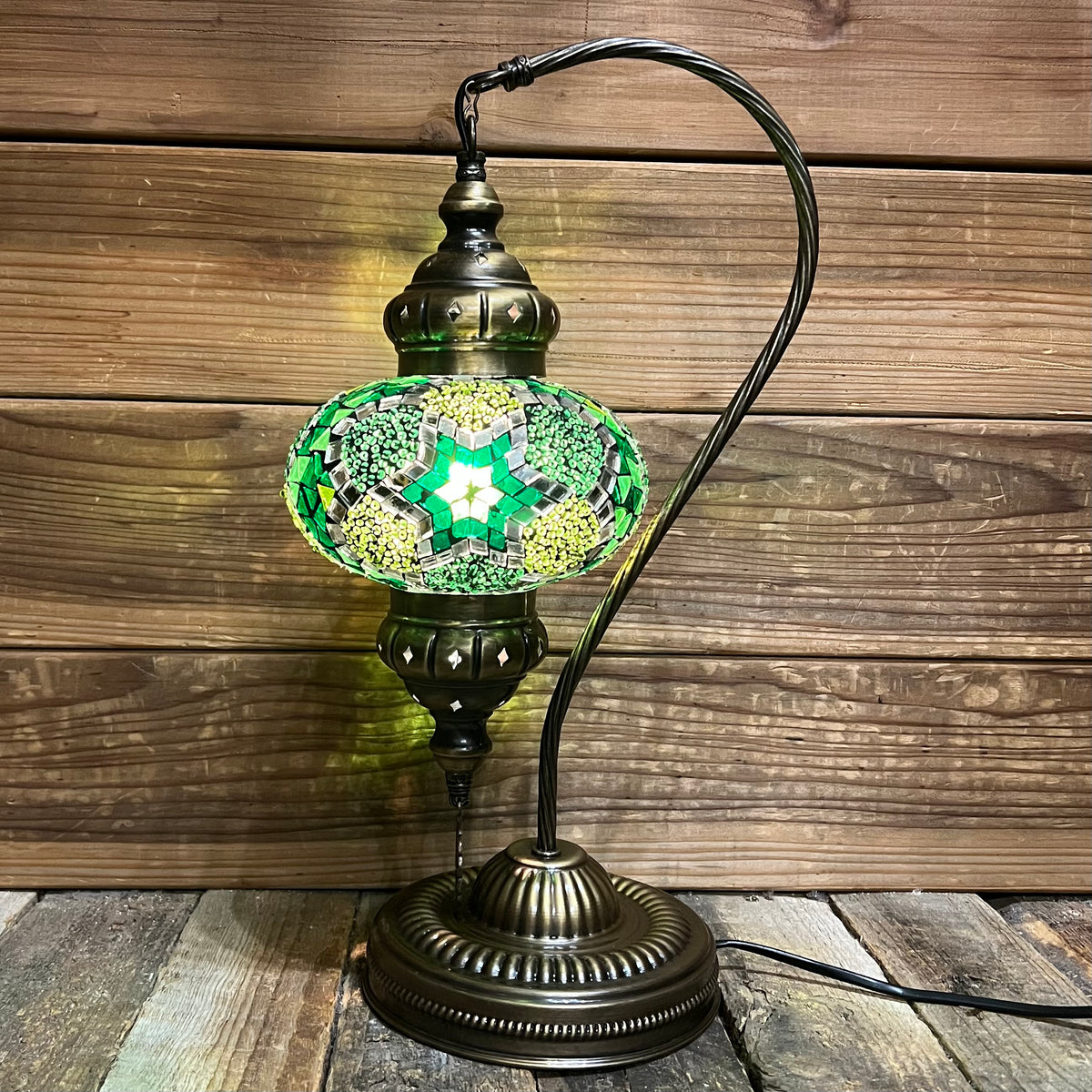 Handmade Half a Heart Turkish Lamps - Green