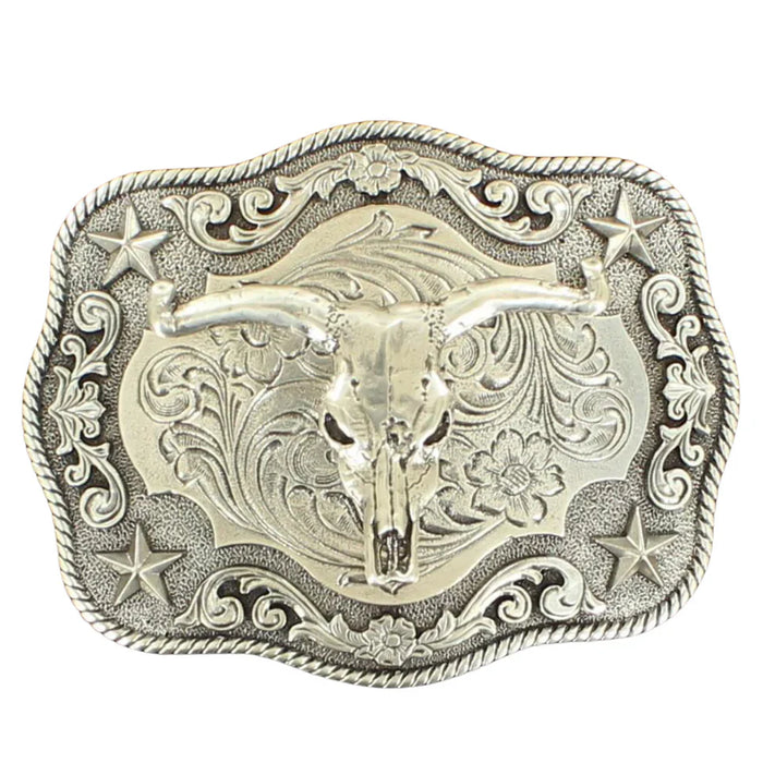 Men's Antique Steer Skull Buckle