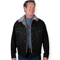 Men’s Scully Shearling- Lined Black Leather Jacket