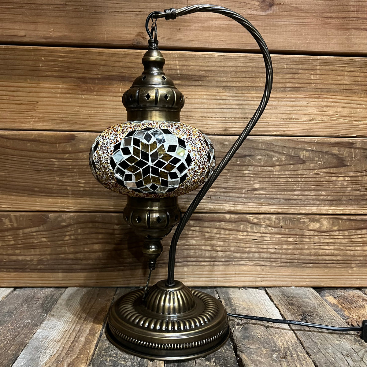Handmade Half a Heart Turkish Lamps - Brown