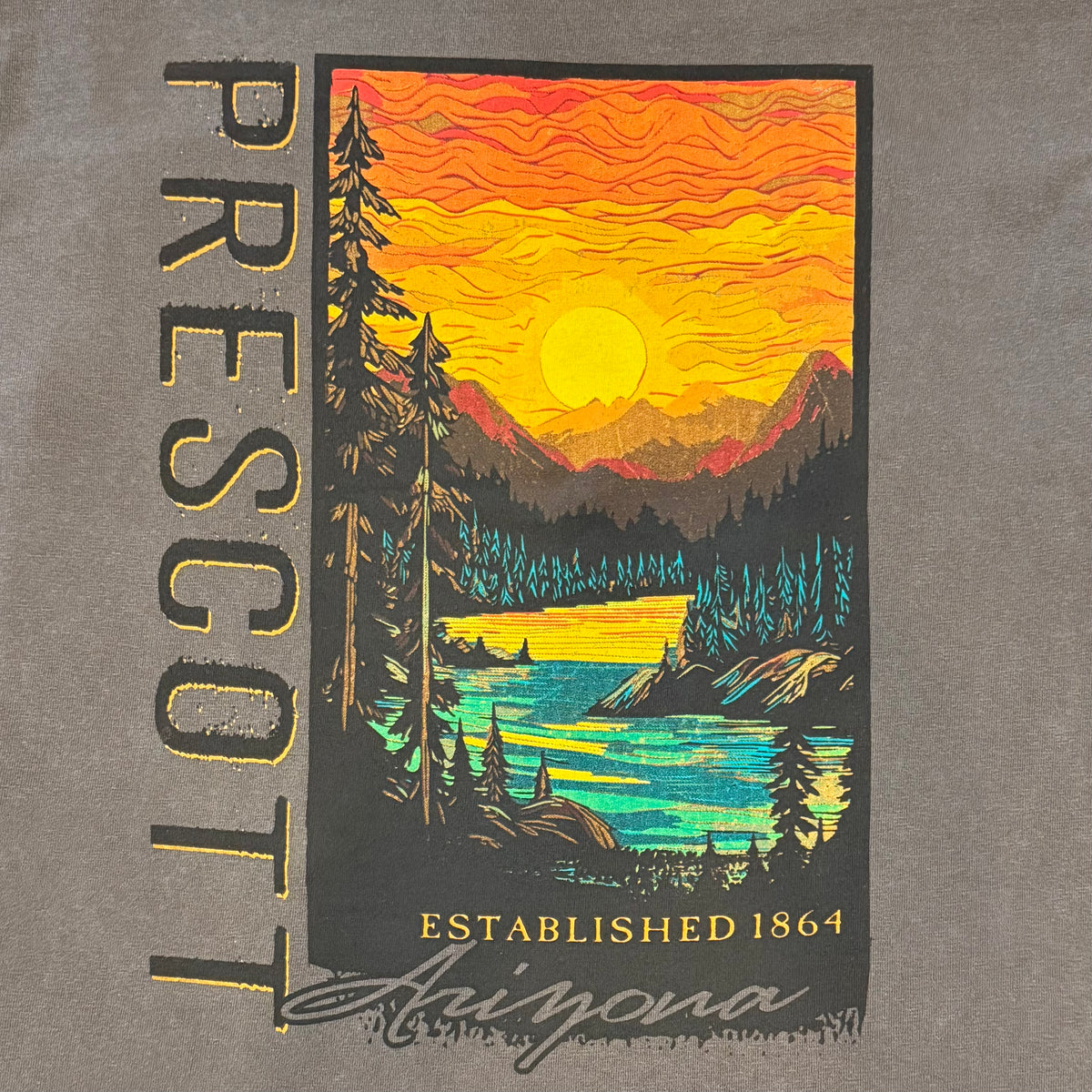 Unisex Brown Mountain and Lake T-Shirt