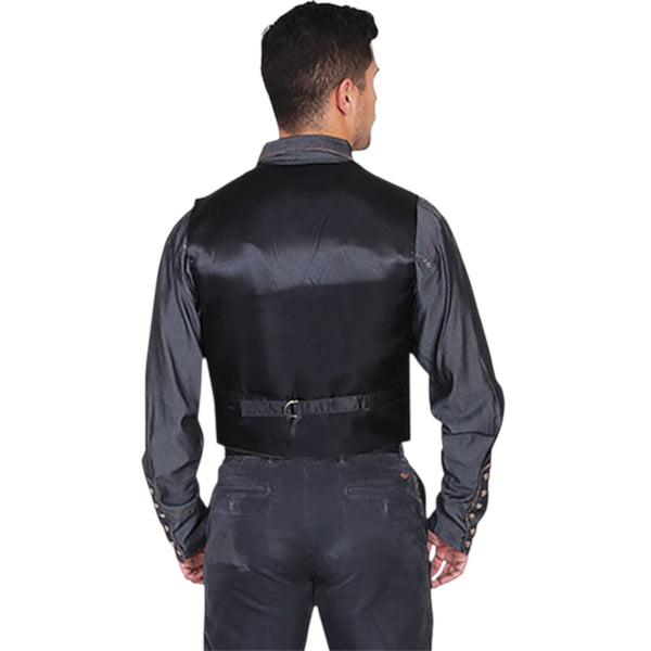 Scully Men’s Boar Sued Black Snap Front Vest
