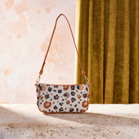 Wrangler Leopard Print Canvas Shoulder Bag with Chain Strap