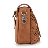 Montana West Floral Tooled Mini Fringe Crossbody Bag
