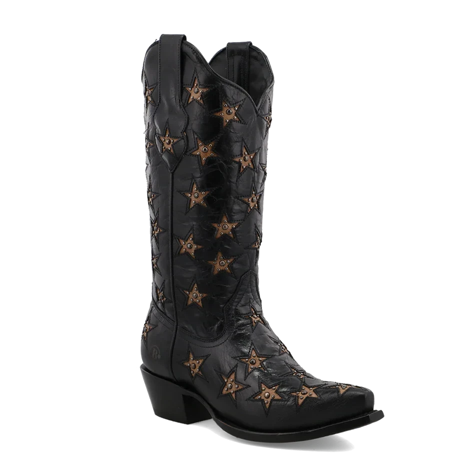 Black Star Women’s Marfa Star Inlay Studded Western Boots - Snip Toe
