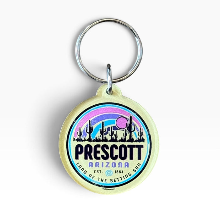 Yellow Setting Sun Prescott Arizona Keychain