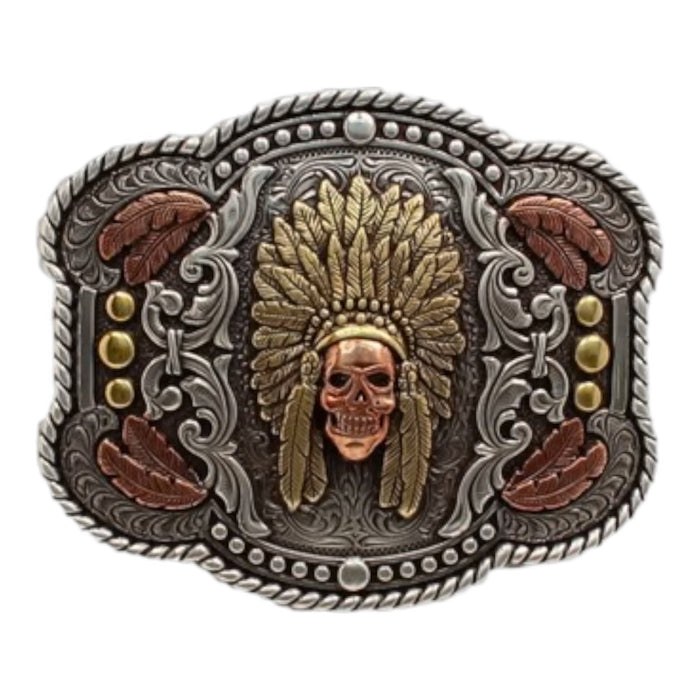 Nocona Men's Skull Chief Buckle