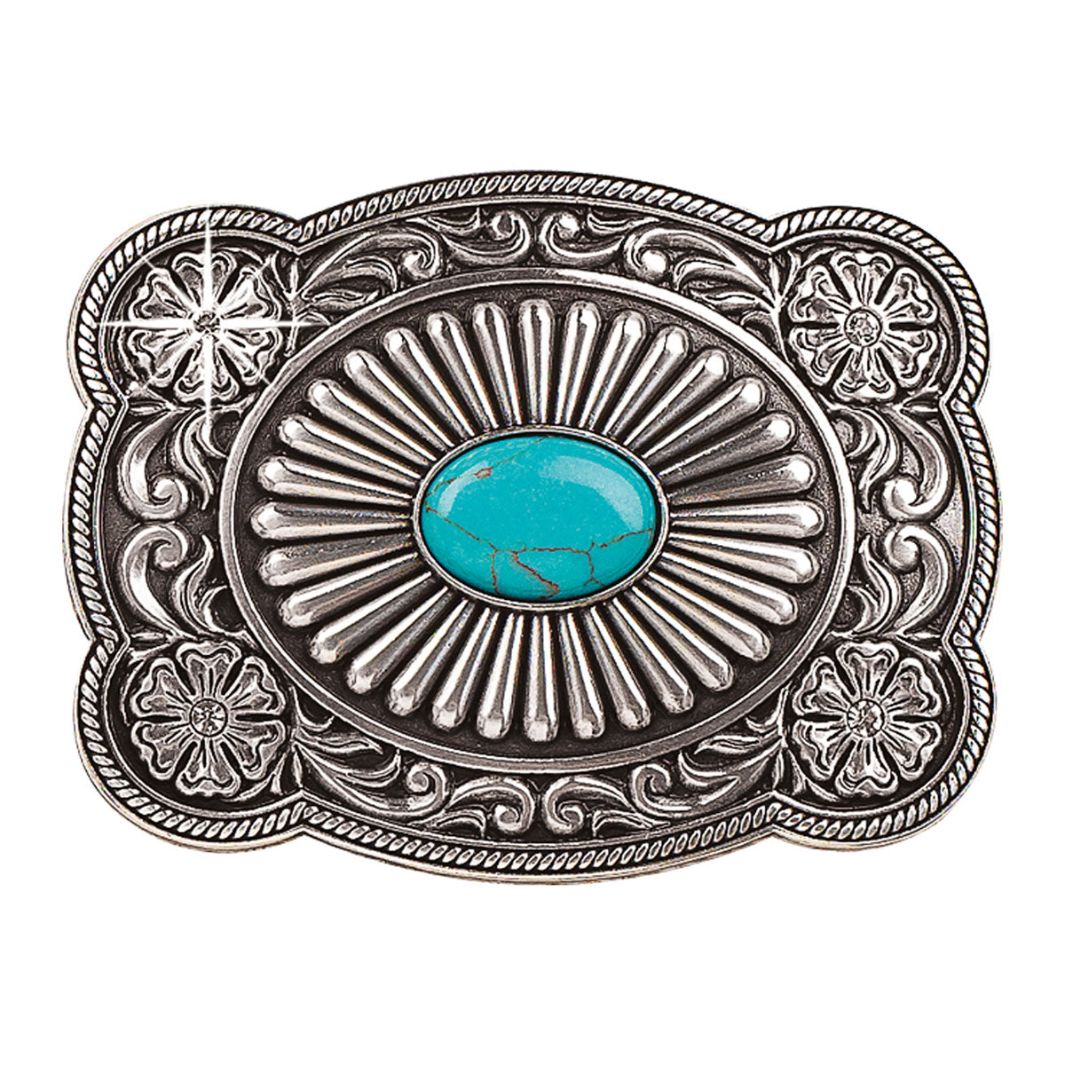 Women's Turquoise Stone Fanned Buckle