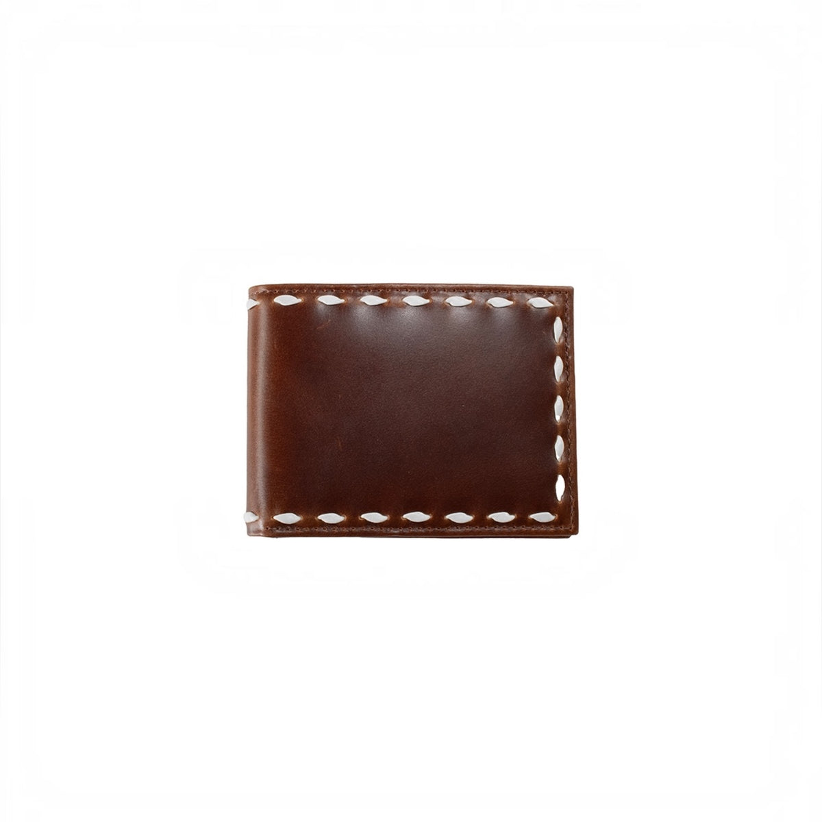 Mens Bifold Wallet Smooth Buck Lace Brown