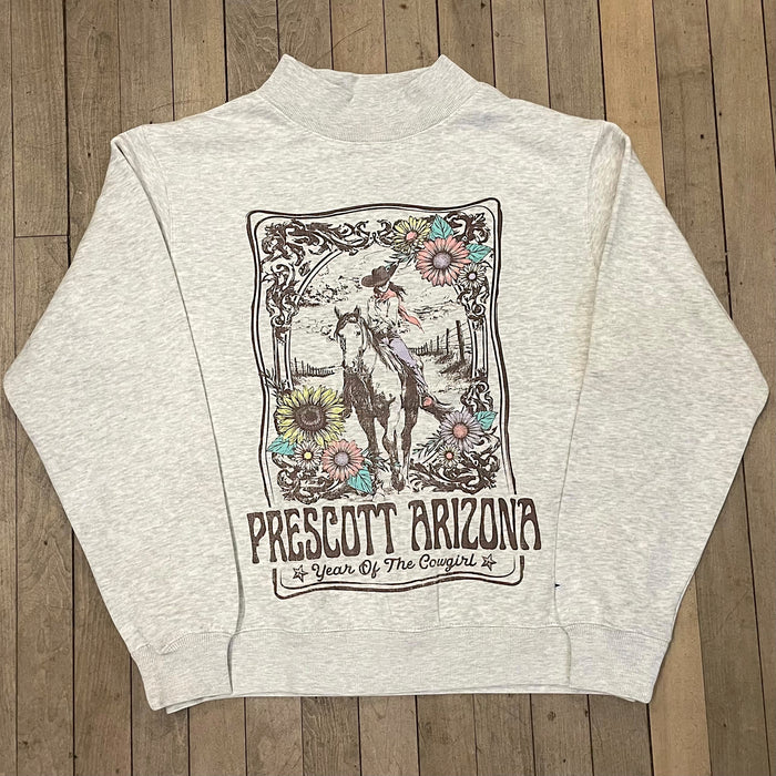 Women’s Prescott Arizona Cowgirl Mock Neck Sweatshirt