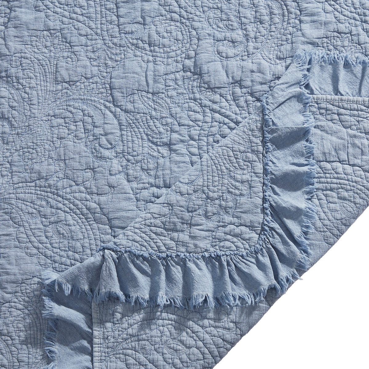Sadie Stonewashed Paisley Ruffled Lightweight Quilt Set