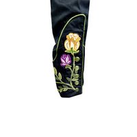 Men's Vintage Navy Floral Crochet Embroidered Western Rockmount Shirt