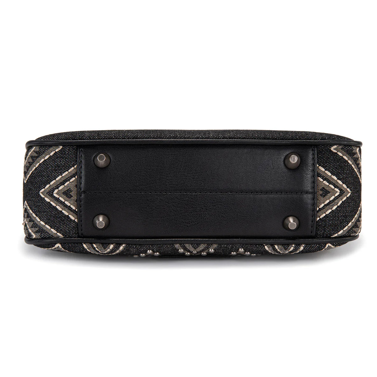 Wrangler Aztec Studded Shoulder Bag With Mini Pouch Black