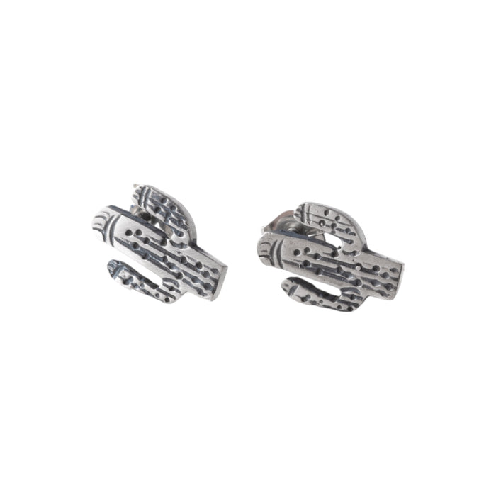 Navajo Sterling Silver Cactus Stud Earrings