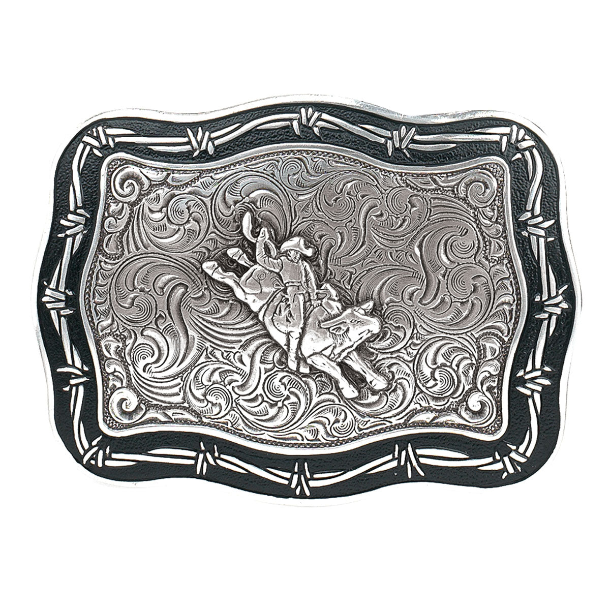 Crumrine Barbed Wire Edge Vintage Bull Rider Buckle